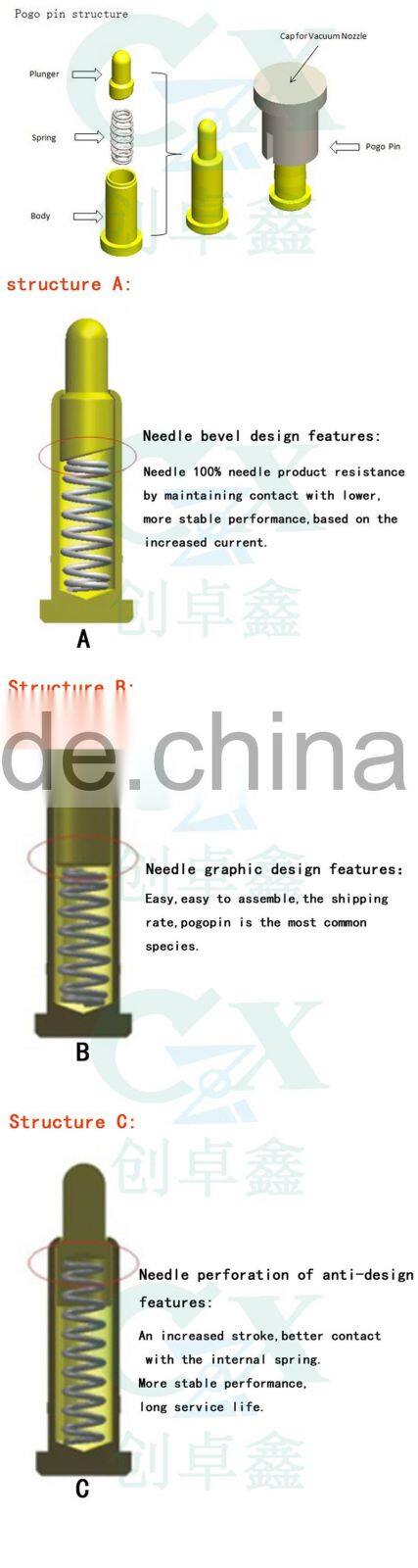 solder cup brass spring pogo pin connector