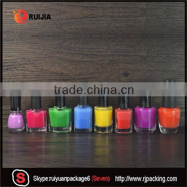 RUIJIA 5ml 7ml 9ml 10ml 11ml 13ml 14ml 17ml empty uv gel nail polish glass bottle holder with caps brush and labels design
