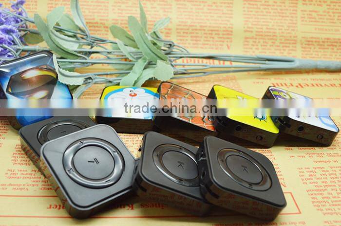 cheap bulk square shaped mini mp3, cartoon music box mp3 players
