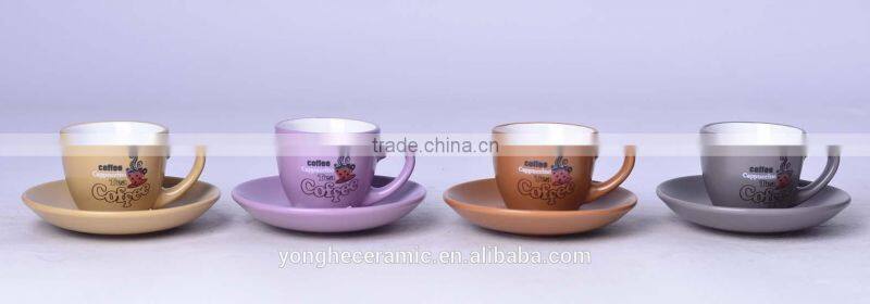 80ml disposable stoneware small coffee cups and suacers set