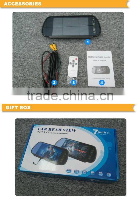 7" Universal 16:9 Touch Key Mirror Monitor Custom Rear View Mirror