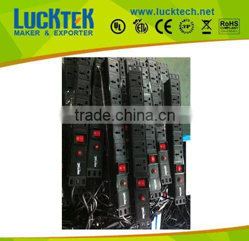 6 Ways Universal power outlets rack PDU with switch,power distribution unit