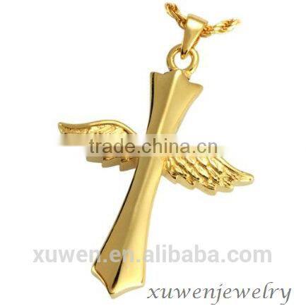 gold plated cross stainless steel jewelry put ashes