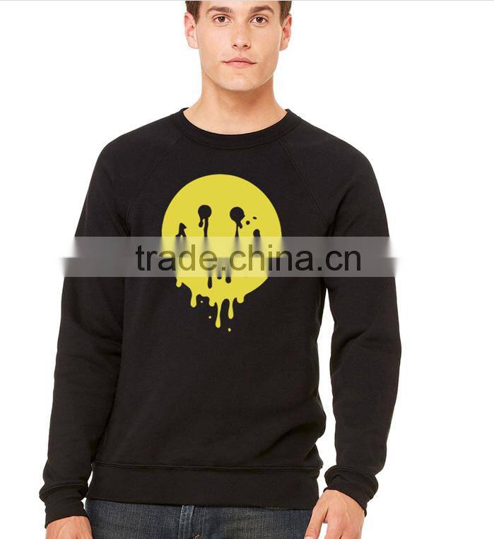 Fashion Smiley Mens Crew neck Custom Sweatshirt With Custom Logo
