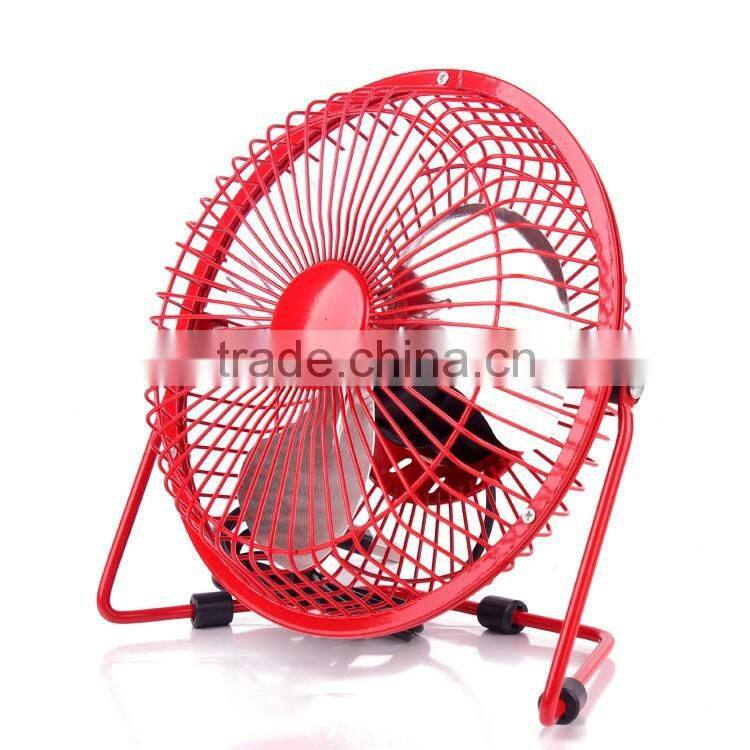 USB desk fan mini personal fan metal design with ON/OFF switch usb powered for home and office