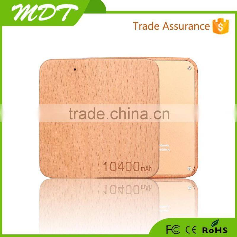 Wood/Bamboo Wireless Power Bank, Wireless charger in Power Bank for Smartphone