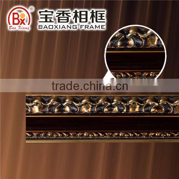 Wooden Moulding For Picture Frame Big Size Red Color With Gold 5077R
