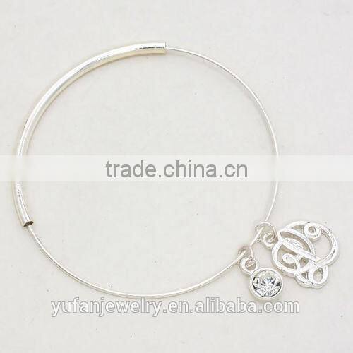 Wire letter bracelet