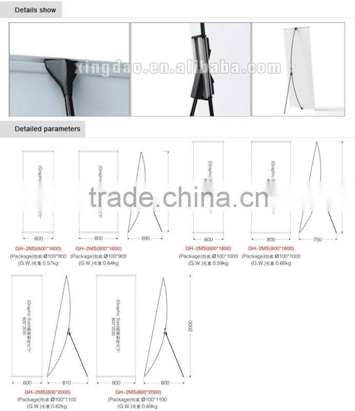 Fiberglass Portable mini X banner stand