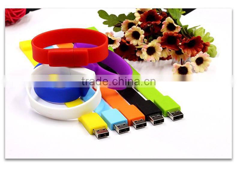 Promotional Cheap Price Bulk Silicone Business Card Flash Drive Bracelet free Sample