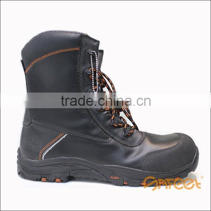 Factory heat insulation fireproof fireman shoes ranger safety shoes and safety shoe leather (SA-9402)