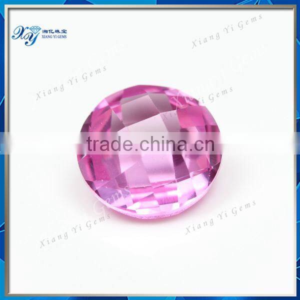 Wuzhou factory 8mm grade AAA round shape popular ruby machine cut double faceted 2# pink ruby natural corundum price