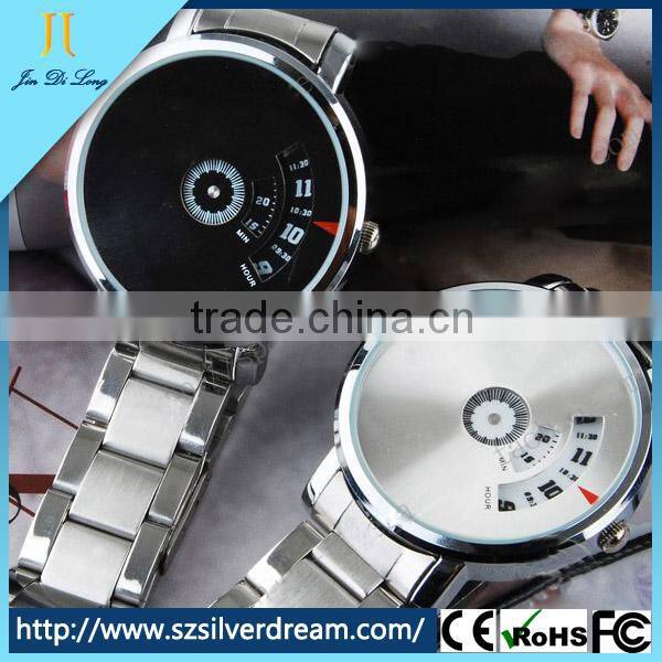 Stainless Steel Band Turntable Digital Men Quartz Watch