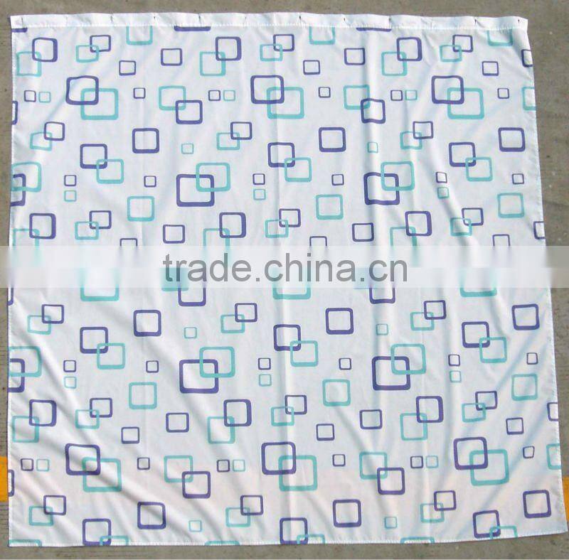 Yellow fabric shower curtain