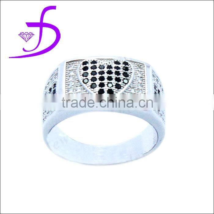 Big brass men ring fashion brass jewelry rhodium platting