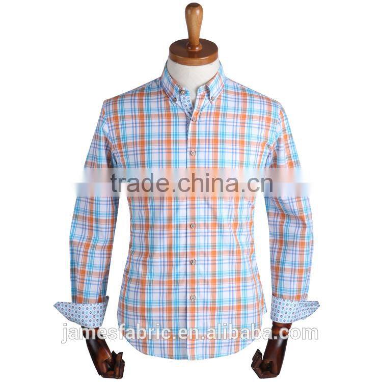 James 50s big check colorful regular soft woven fabric for children's shiring