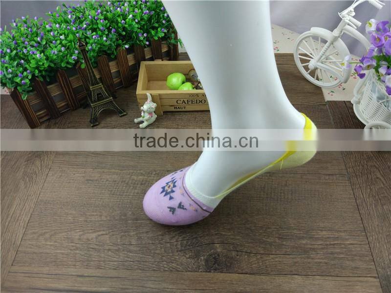 Factory Custom High quality boat new product socks, China classial cute style grey/pink colorful