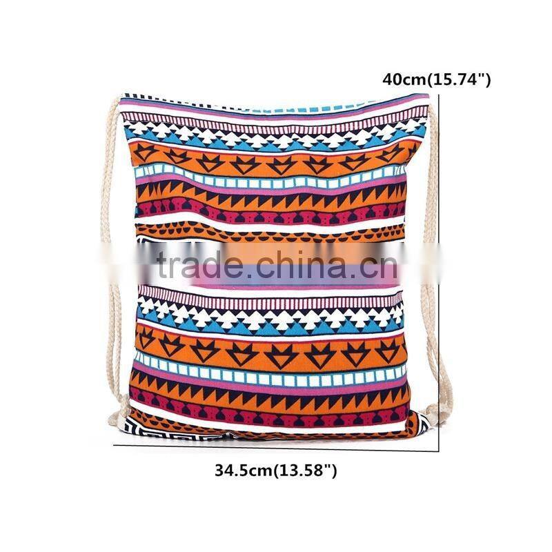 Newest Ethnic Style Women Drawstring Backpack of Drawstring Bag