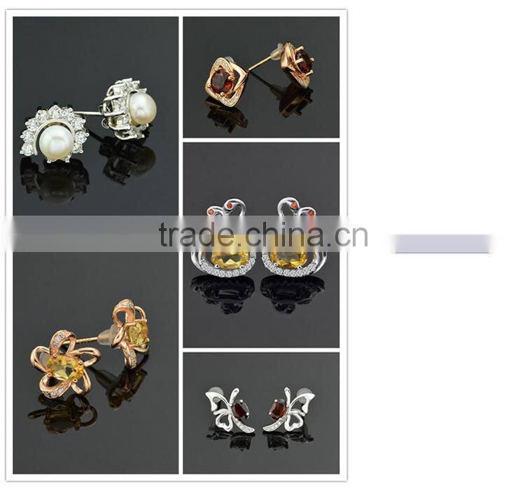 Fashion jewelry wholesale 925 sterling silver AAAAA cubic zirconia stud earring