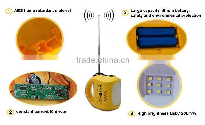 solar lantern Solar Camping Light with Multi-function Emergency Charge Compass