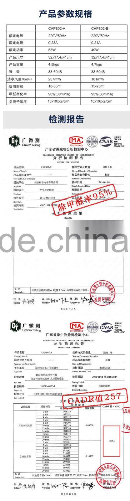 Middle size Home Air Purifier have a good peformance of clean the air