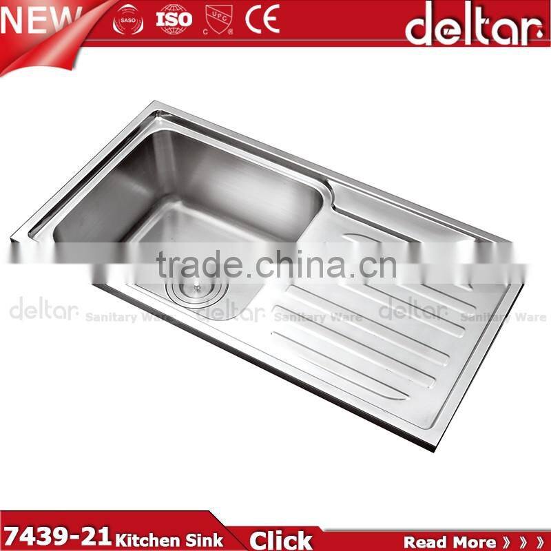 middle east single big sink 7548 for big kitchen room,topmount sink with mixer