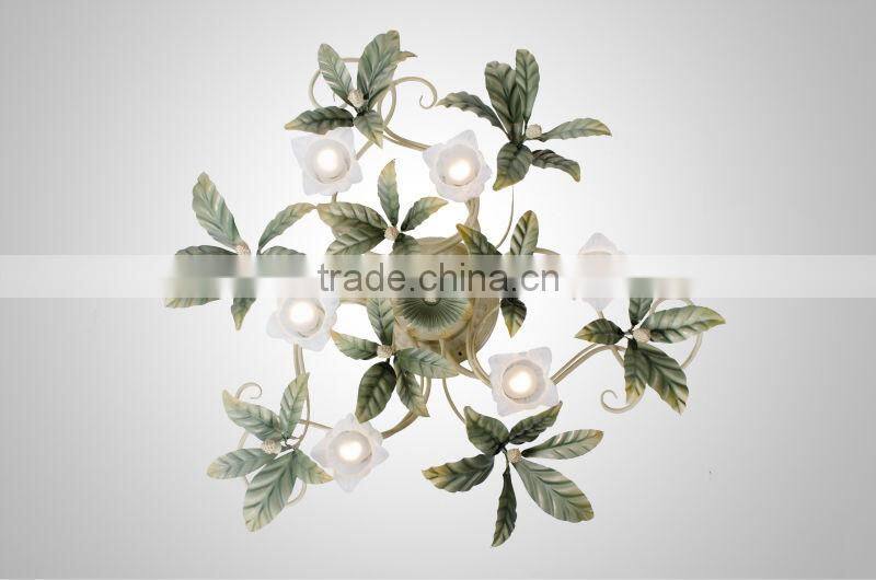 Home furnishing decoration hand painted iron luminaires for bedrooms