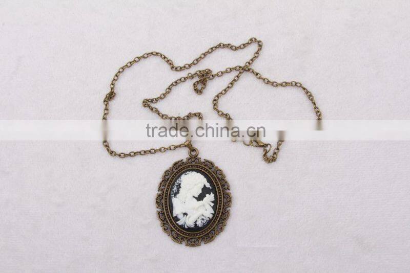 fashion jewelry necklace steampunk necklace classical silhouette cameo 2015 new party dress made in China yiwu
