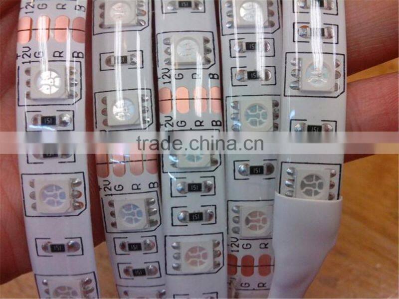 2015 top selling low voltage 12V Waterproof 60leds/m 5m 300leds led flexible strip light 5050 rgb led strip for home decorate