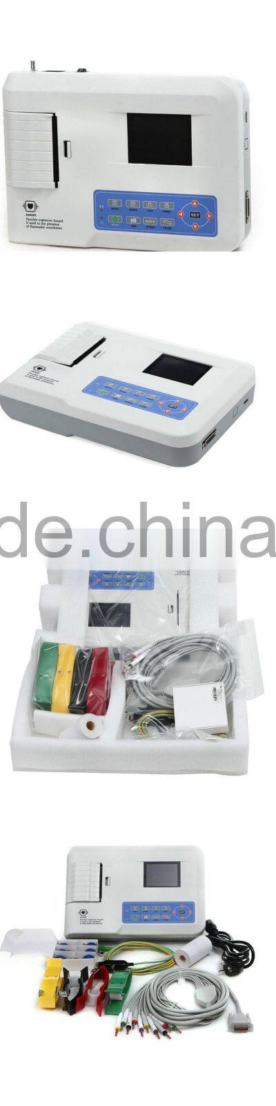High resolution 480*270 wider Touch screen portable Standard 12 Lead ecg soft keyboard control