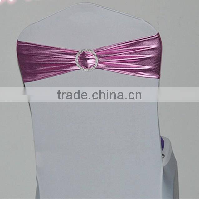 Fashionable design cheap pink chiffon ruffled wedding chair covers