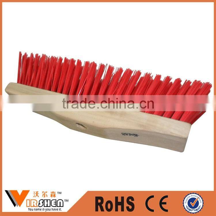 red color hard bristle wooden cleaning brush