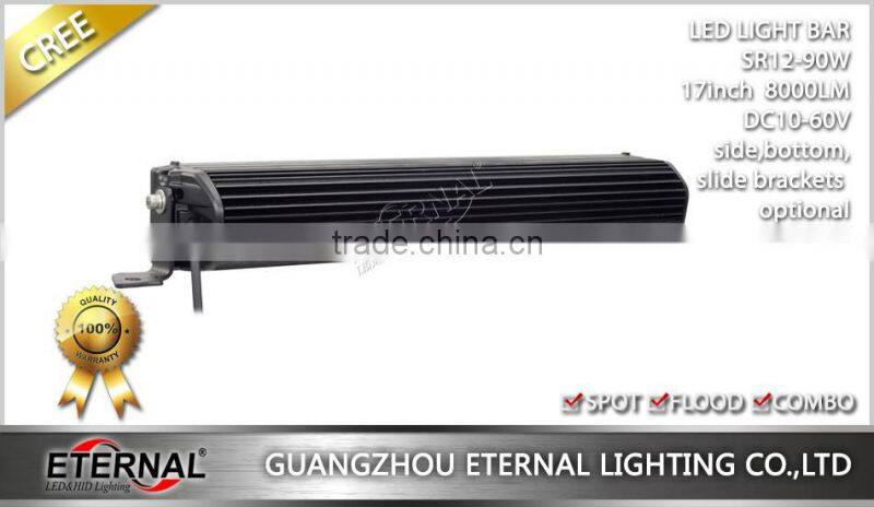 90W light bar 17" Wrangler offroad 4x4 vehicles hood light bumper bullbar high power light bar spot flood combo