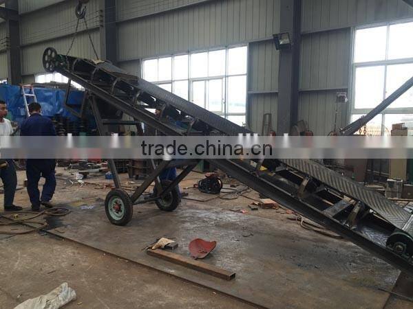 mobile bulk inclined flat belt conveyor with hopper