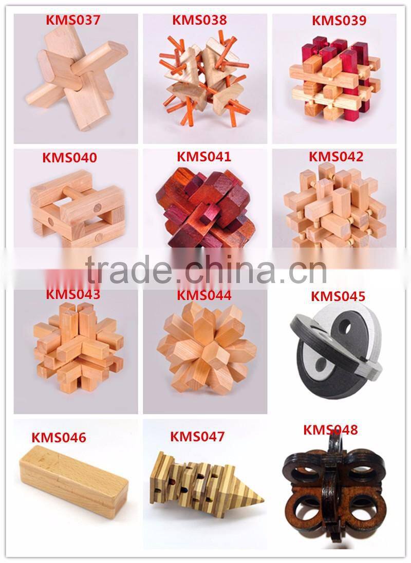 Brain test toy wooden Kongming lock solution magic puzzle lock