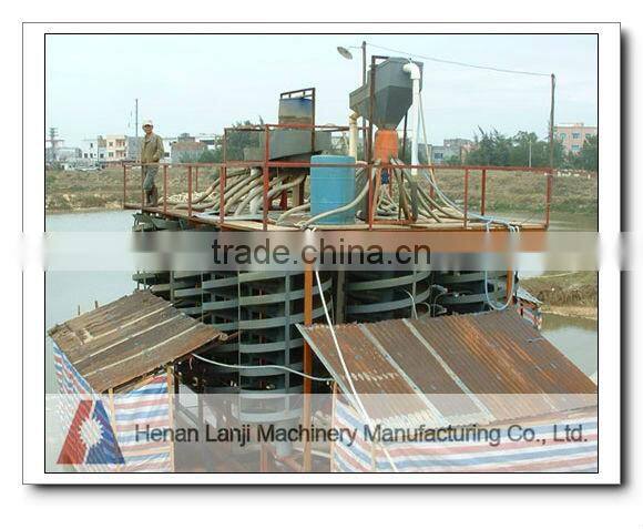 High performance gravity spiral chute for zircon sand