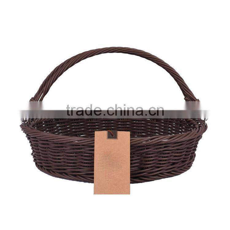 Large size fruit vegetable used cheap wholesale plastic wicker baskets with handles