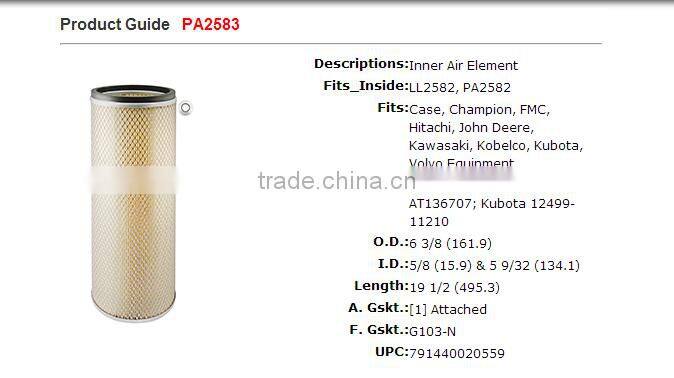 Truck air filter 37399 AT136707 12499-11210 1-14215089-0