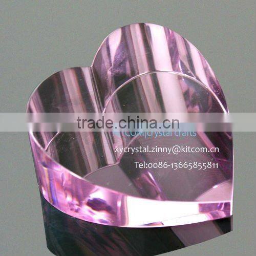 blue heart shaped crystal paperweight