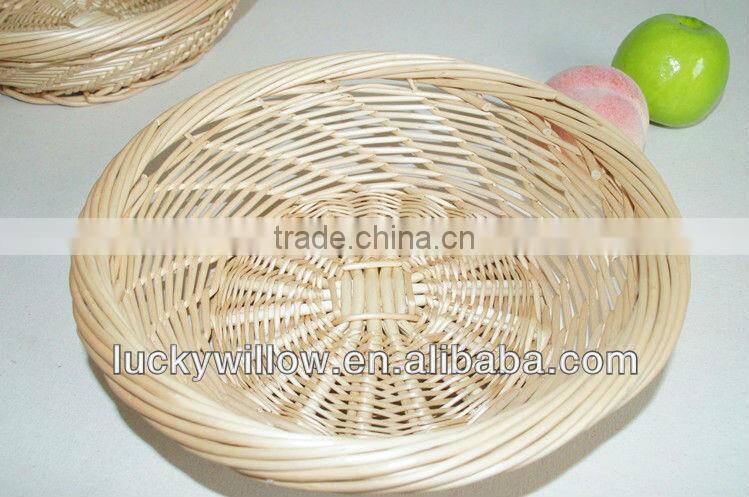 wholesale natural round wicker handmade fruit basket without handle