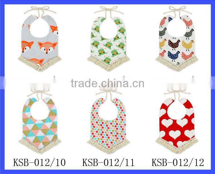 rainbow polka dot tassel newborn toddler tassel adjustable soft bibs