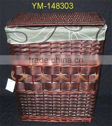 oval wicker laundry basket with lids and liner