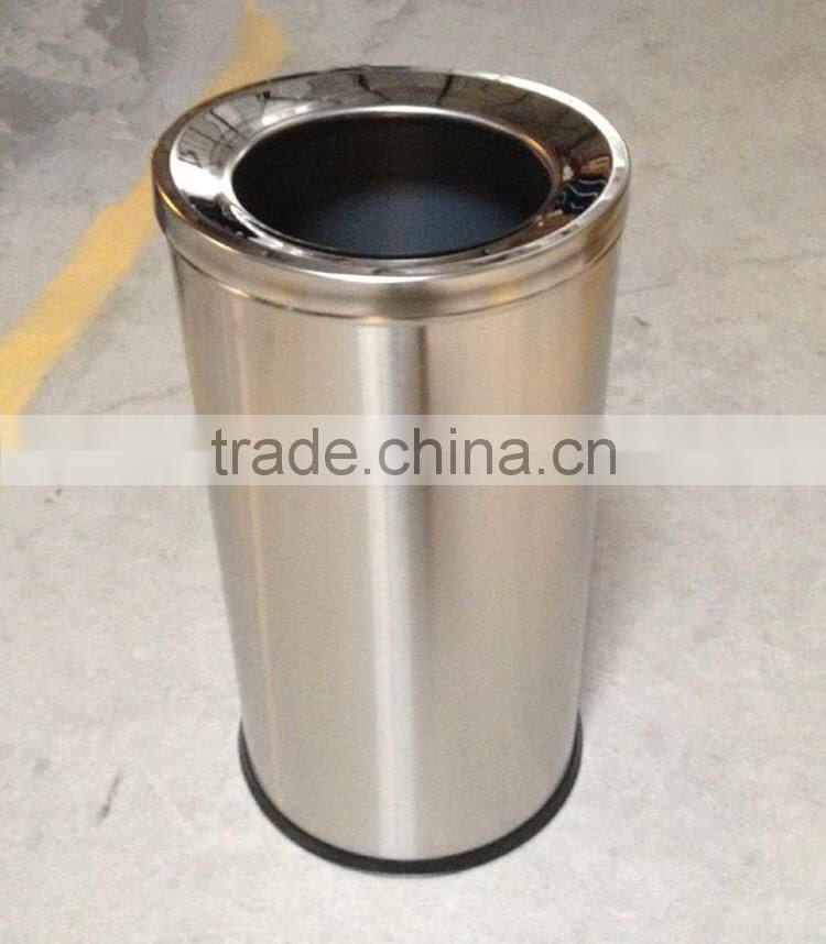 2015 hot selling stainless steel dustbin big capacity recycling bin indoor design trash can