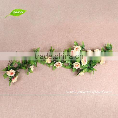 GNW FLV15 Wholesale Artificial Plastic Rose Vine for Garland used in wedding decoration