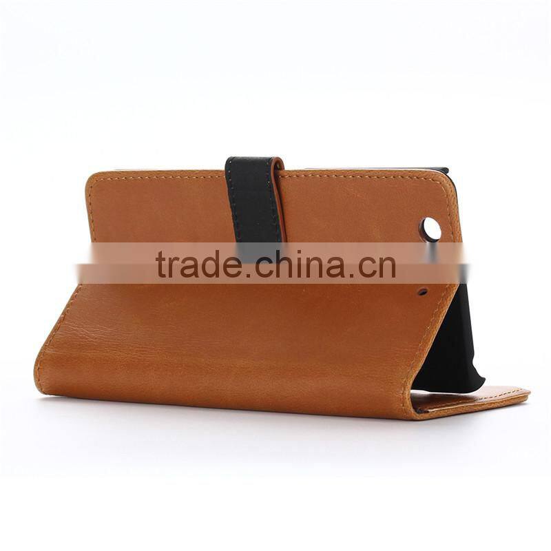 High quality crazy-horse PU card bumper/pocket cell phone case for Fujitsu