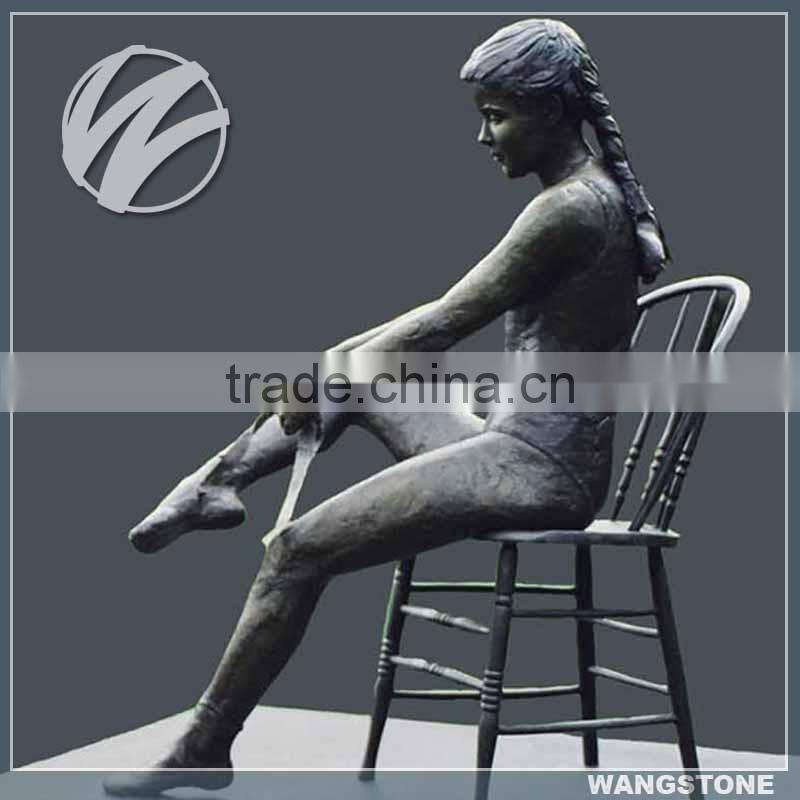 Life size dancing girl bronze sculpture