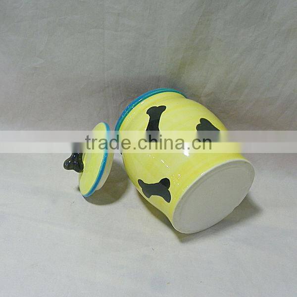 Ceramic Dog Food Treat Jar with Lid
