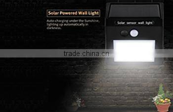 2016 new products PIR Solar Power Garden Decorative Lights&lighting Motion Sensor Wall Outdoor Lamps camping led light