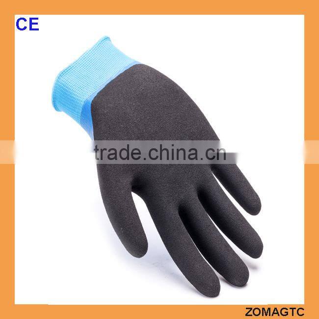 Nylon Liner Double Dipping Nitrile Coated Sandy Gloves for Automotive Work