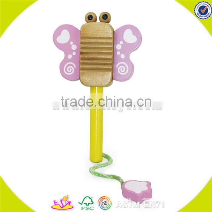 Wholesale beautiful toddler wooden hand the bell toy educational wooden hand the bell toy W07I022